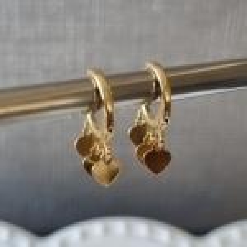 BRINCO OURO ARGOLINHA PING CORAÇÕES
