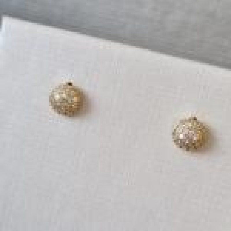 BRINCO OURO BOLA ZIRC M	