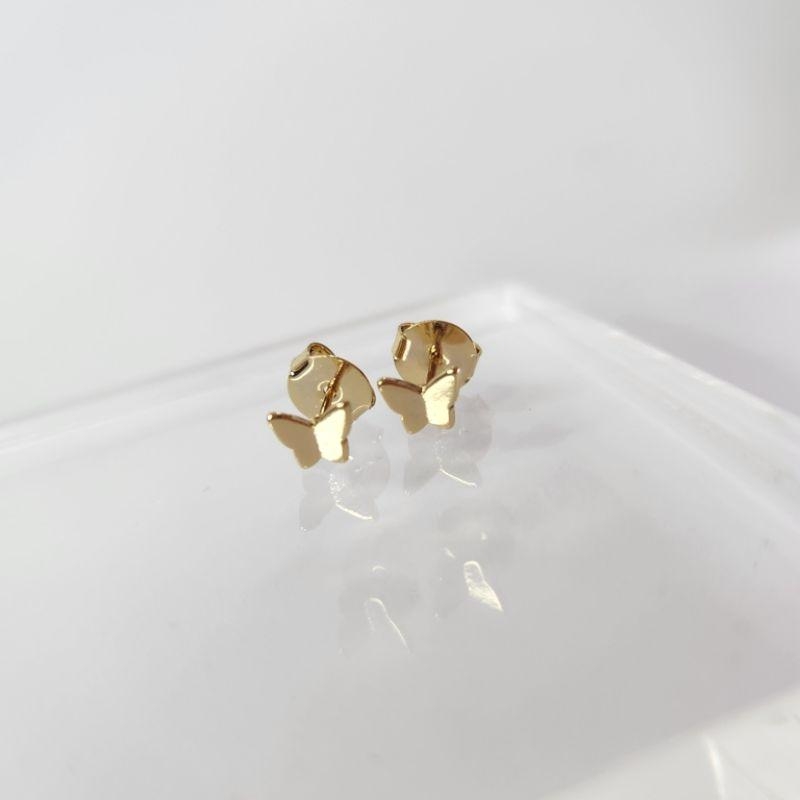 BRINCO OURO  BORBOLETA ORIGAMI P