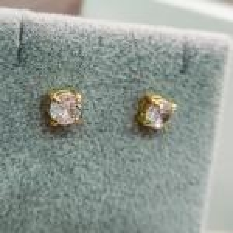 BRINCO OURO CIRCULO P CRISTAL