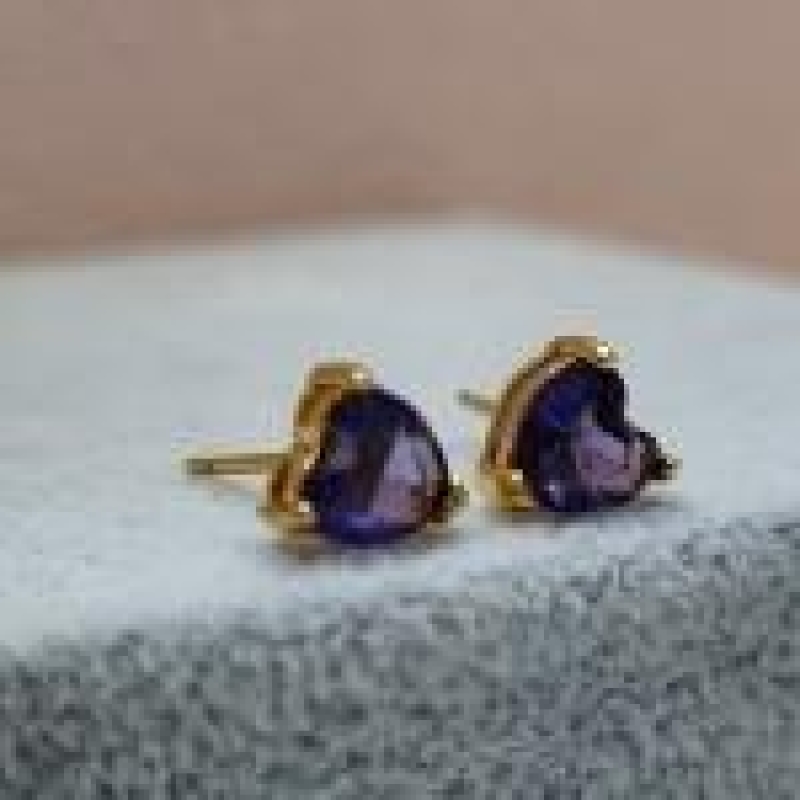 BRINCO OURO CORAÇÃO TANZANITA B