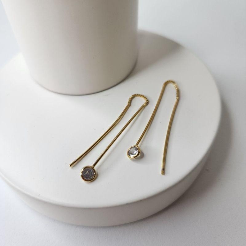 BRINCO OURO DUAS PONTAS LUZ