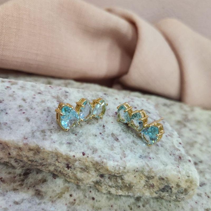 BRINCO OURO EAR CUFF GOTAS ACQUA