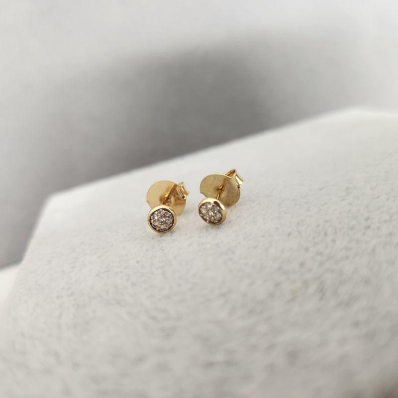 BRINCO OURO ESFERA ZIRC P