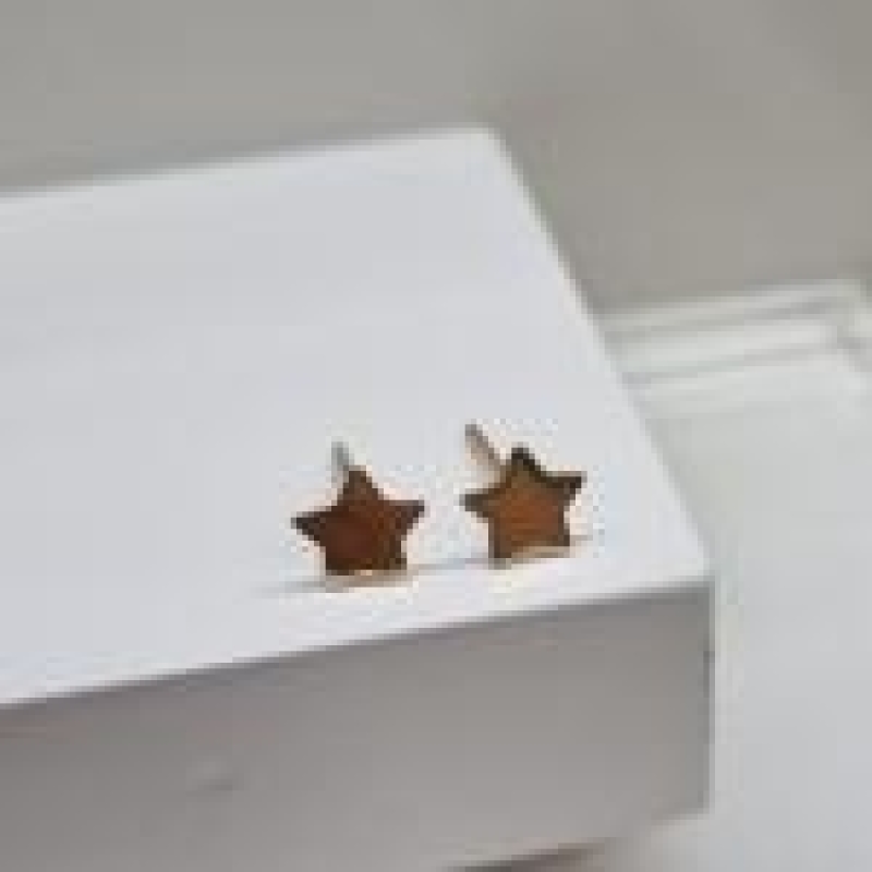 BRINCO OURO ESTRELA 8MM	