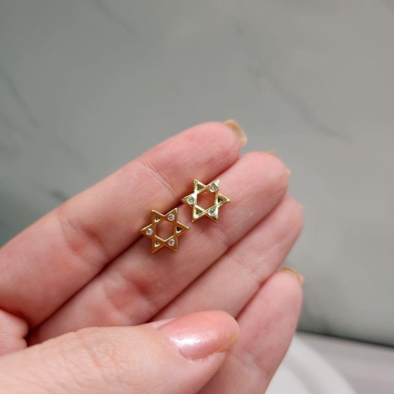 BRINCO OURO ESTRELA DE DAVID Z