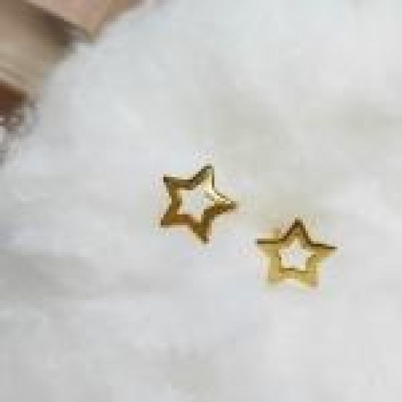 BRINCO OURO ESTRELINHA VAZADA	