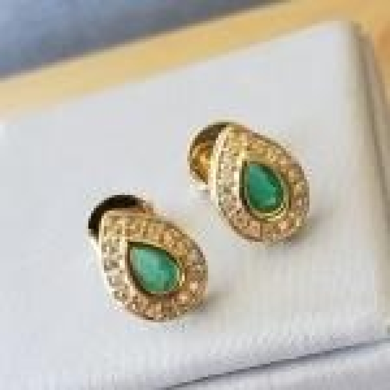 BRINCO OURO GOTA Z ESMERALDA