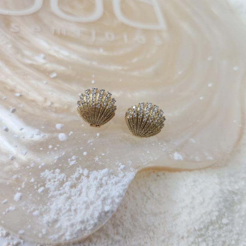 BRINCO OURO SHELL ZIRC