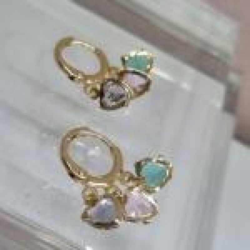 BRINCO OURO TRANQ CORA COLOR	