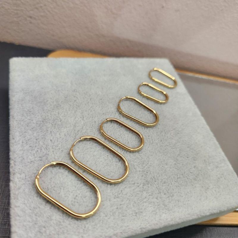 BRINCO OURO TRIO ARG FIO  OVAL