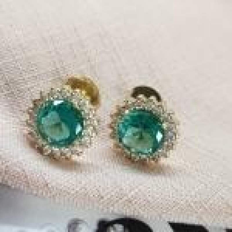 BRINCO OURO Z CIRC TURMALINA