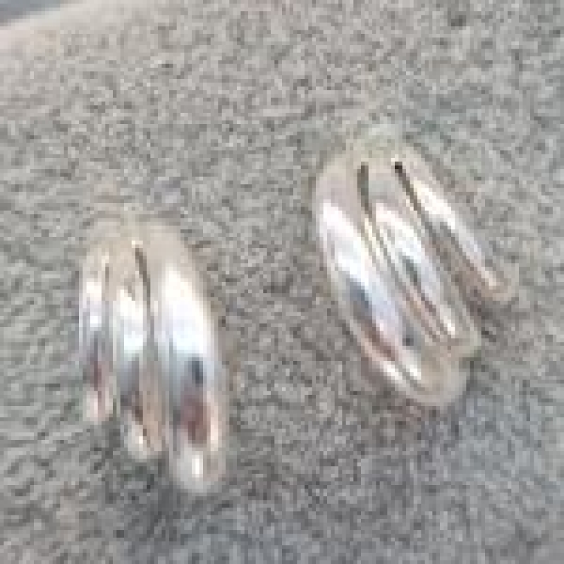 BRINCO PRATA ARGOLA 3 CAMADAS LISA