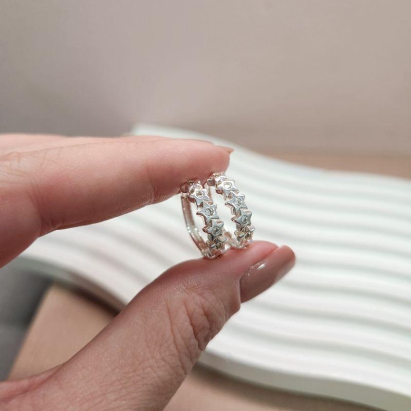 BRINCO PRATA ARGOLA ESTRELAS G