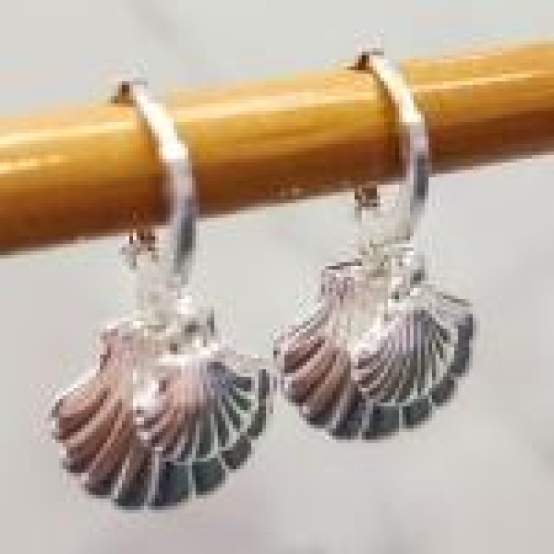 BRINCO PRATA ARGOLA SHELL DUPLA