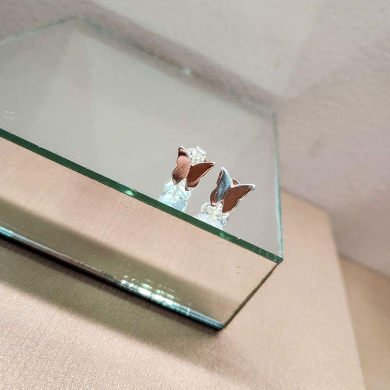 BRINCO PRATA  BORBOLETA LISA