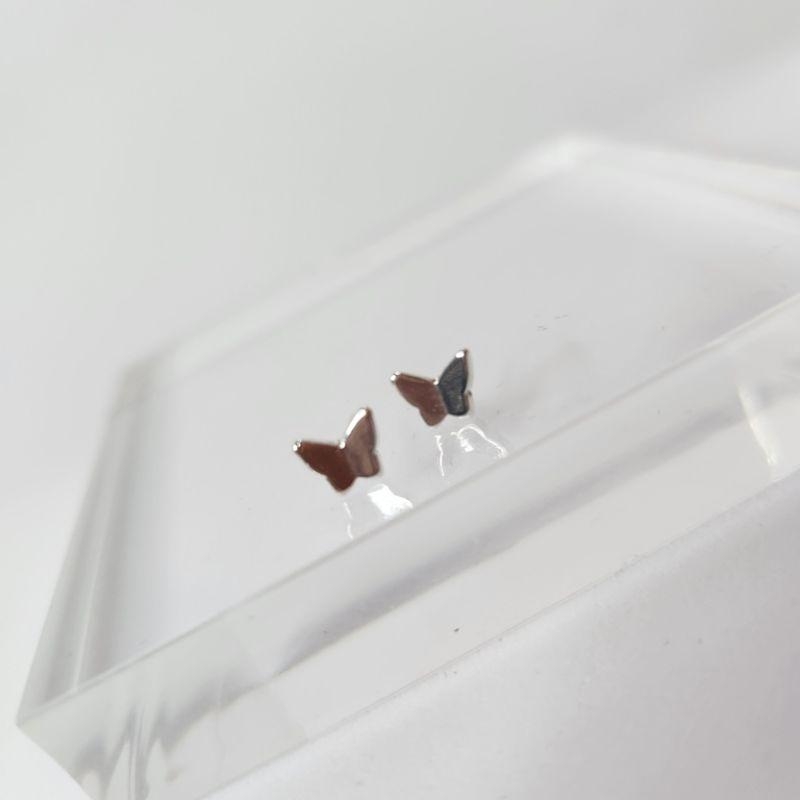 BRINCO PRATA BORBOLETA ORIGAMI P