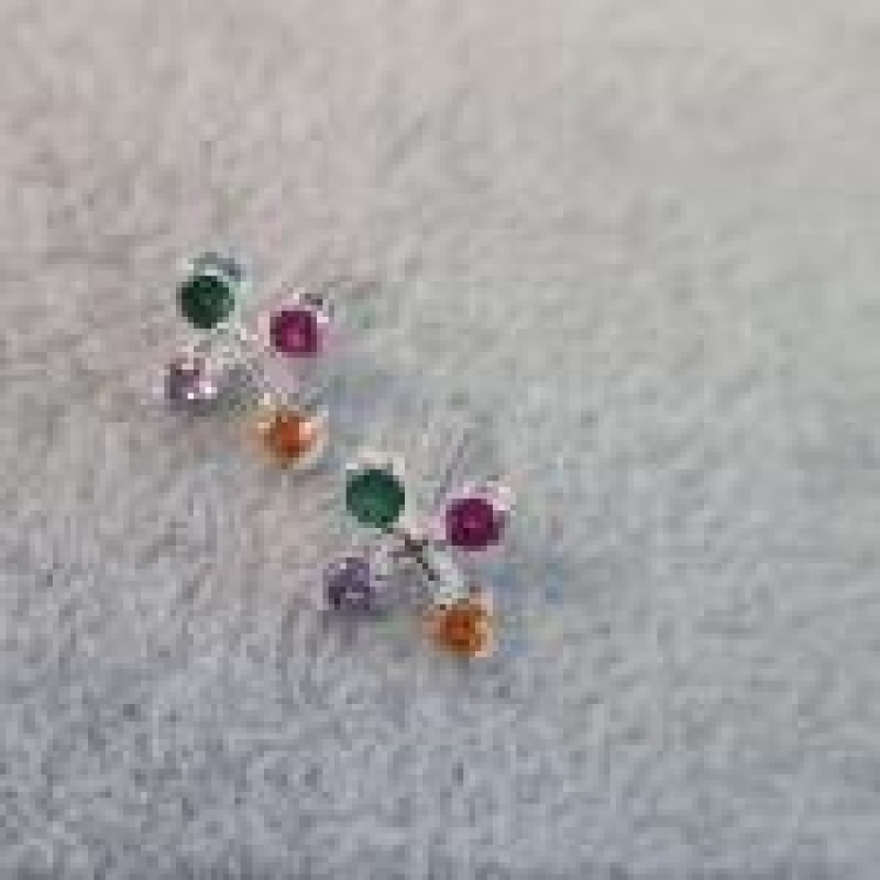 BRINCO PRATA CRUZ RAINBOW