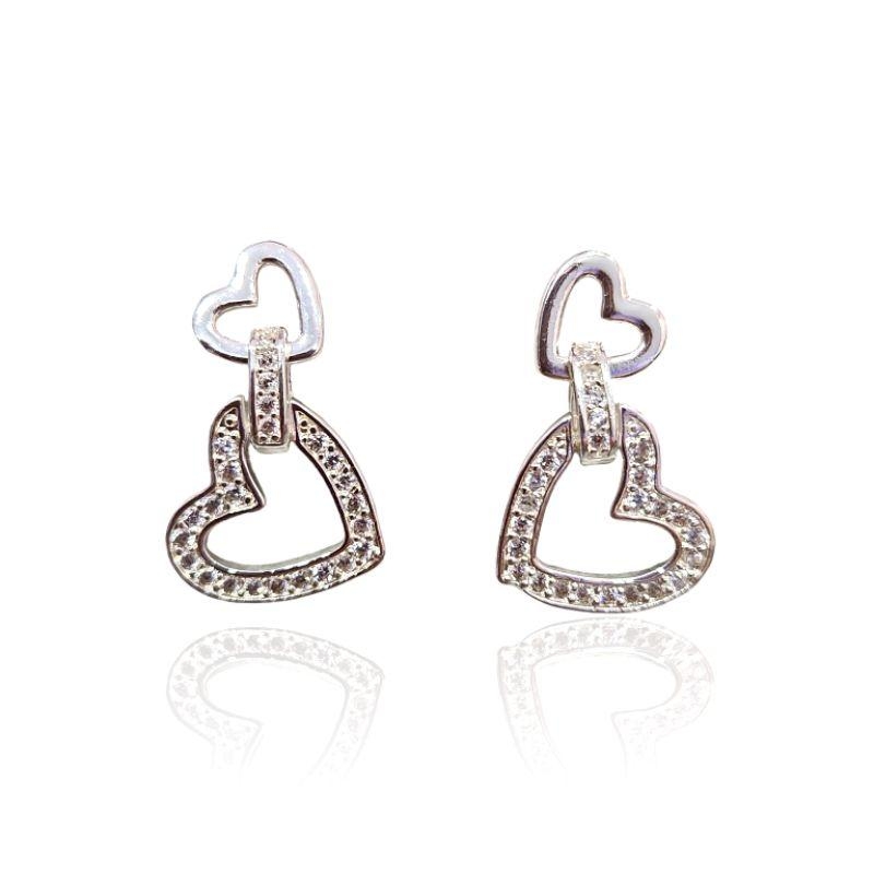 BRINCO PRATA DOIS CORAÇÕES
