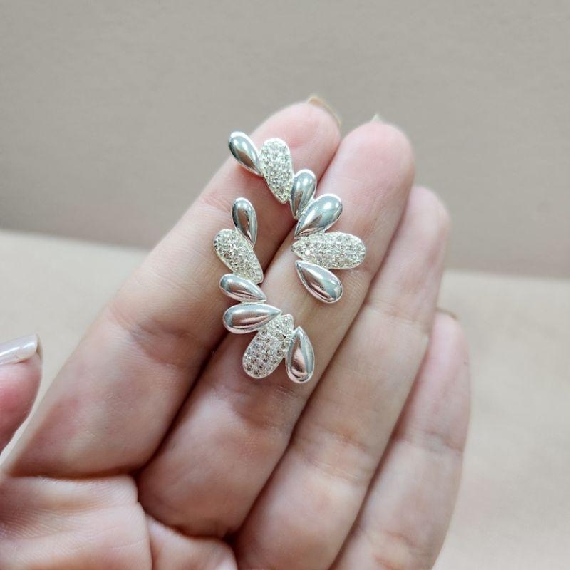 BRINCO PRATA EAR CUFF GOTA LISA E ZIRC