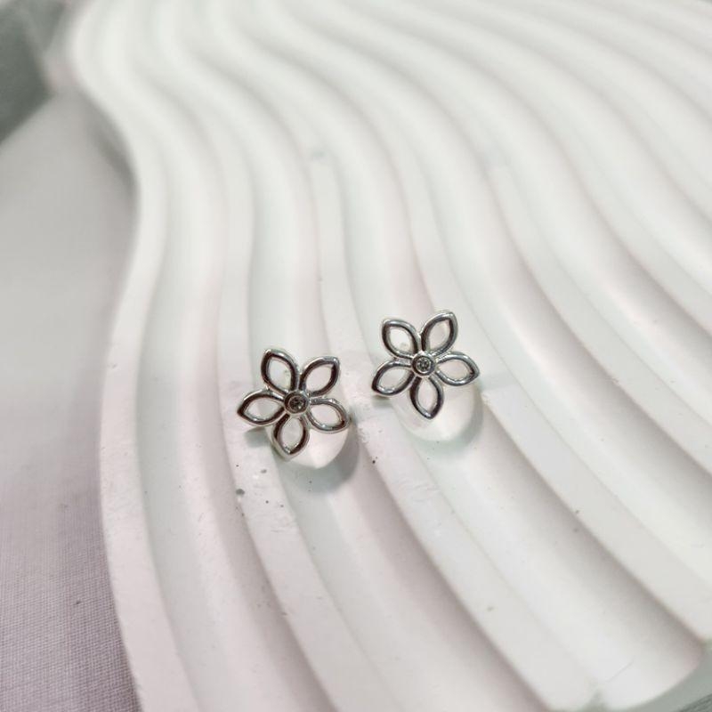 BRINCO PRATA FLOR VAZADA