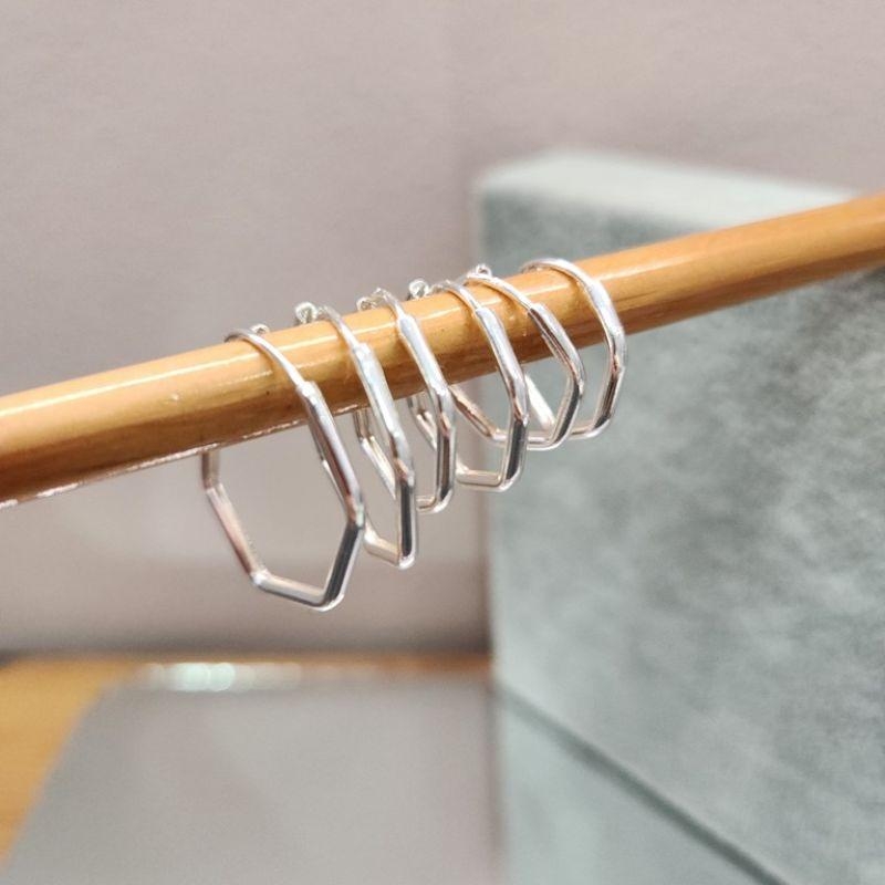 BRINCO PRATA TRIO ARG FIO  HEXAG