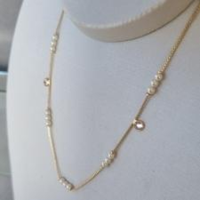 COLAR OURO CHOKER 3 PÉROLAS