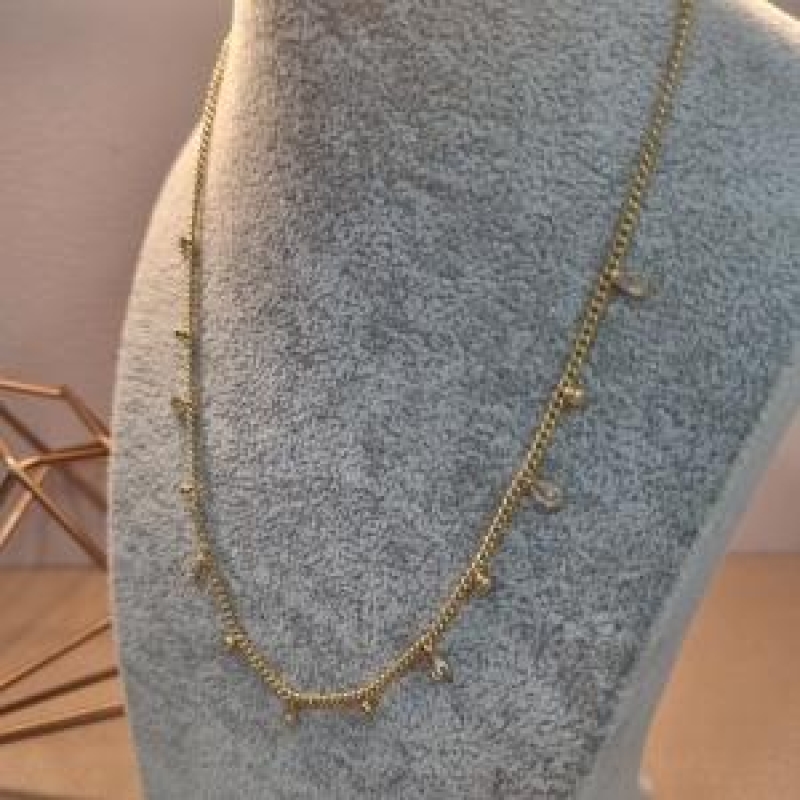 COLAR OURO CHOKER GOTINHAS FIXAS	