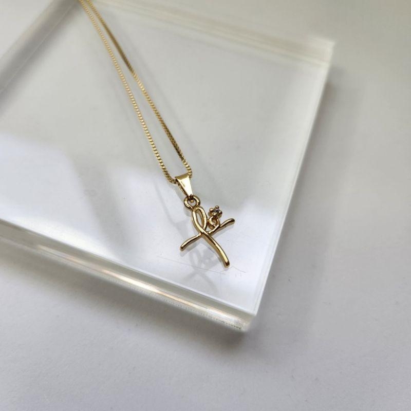 COLAR OURO CRUZ FÉ