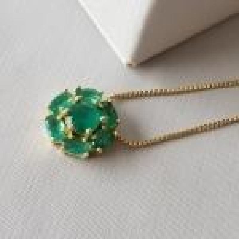COLAR OURO FLOR ESMERALDA G