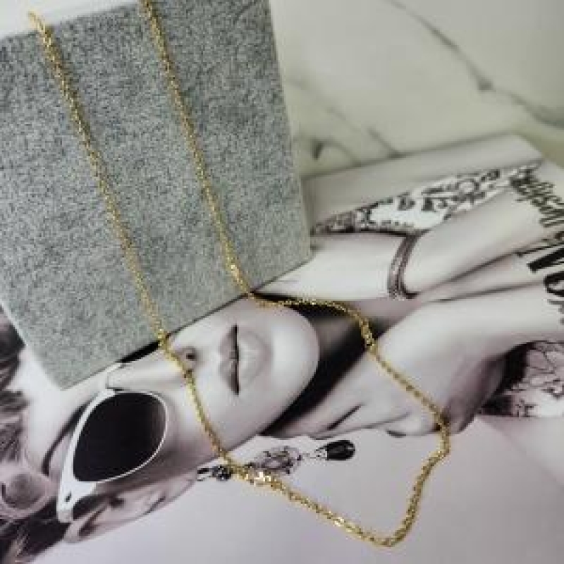 COLAR OURO LONGO PING CRISTAL