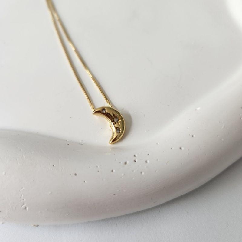 COLAR OURO LUA PONTO LUZ