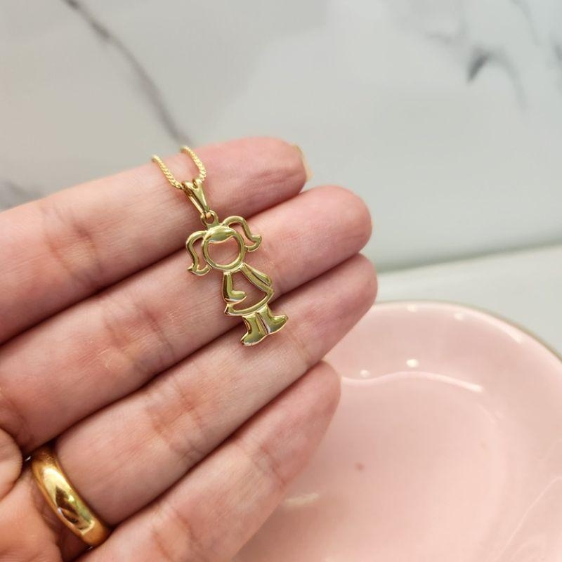 COLAR OURO MENINA CHAPADO