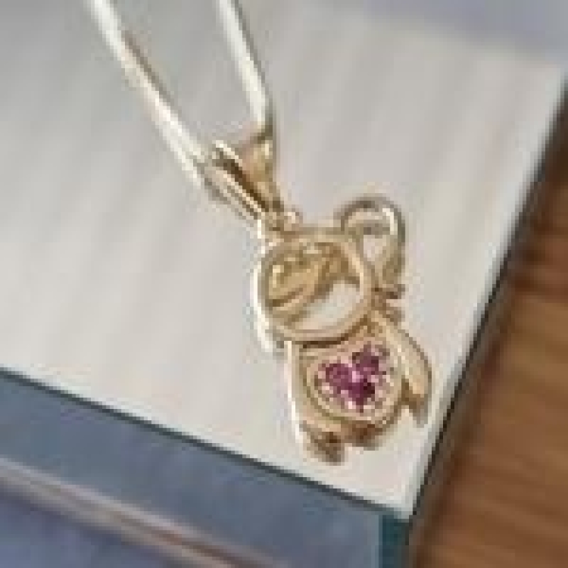 COLAR OURO MENINA ZIRC PINK