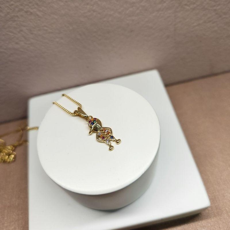 COLAR OURO MENINO ZIRC COLOR