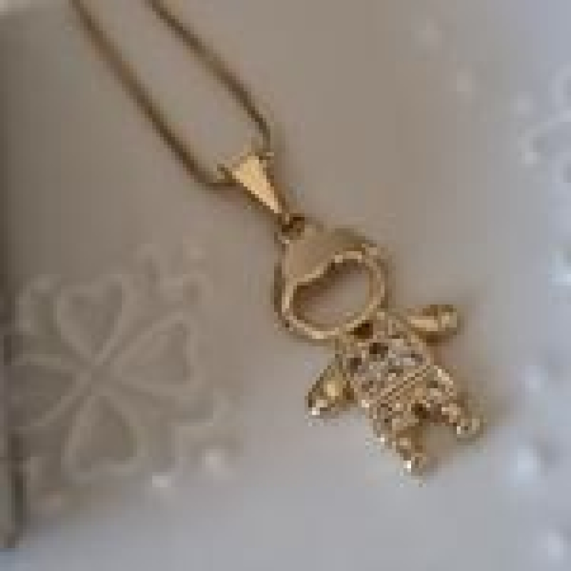 COLAR OURO MENINO ZIRCÔNIAS