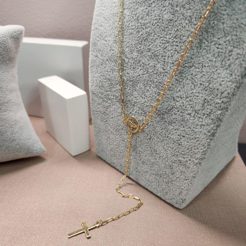 COLAR OURO TERÇO DIVINO