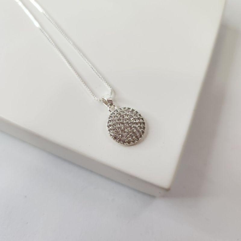 COLAR PRATA BOLA ZIRC