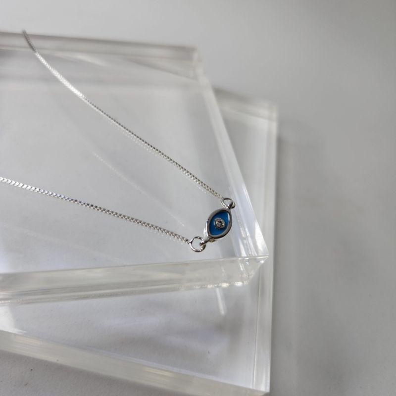 COLAR PRATA CHOKER OLHO GREGO ESMALTADO