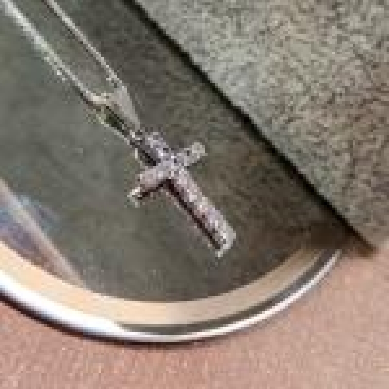 COLAR PRATA CRUZ ZIRC CRAV