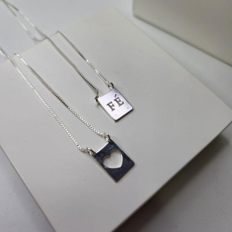 COLAR PRATA ESCAPULÁRIO FÉ