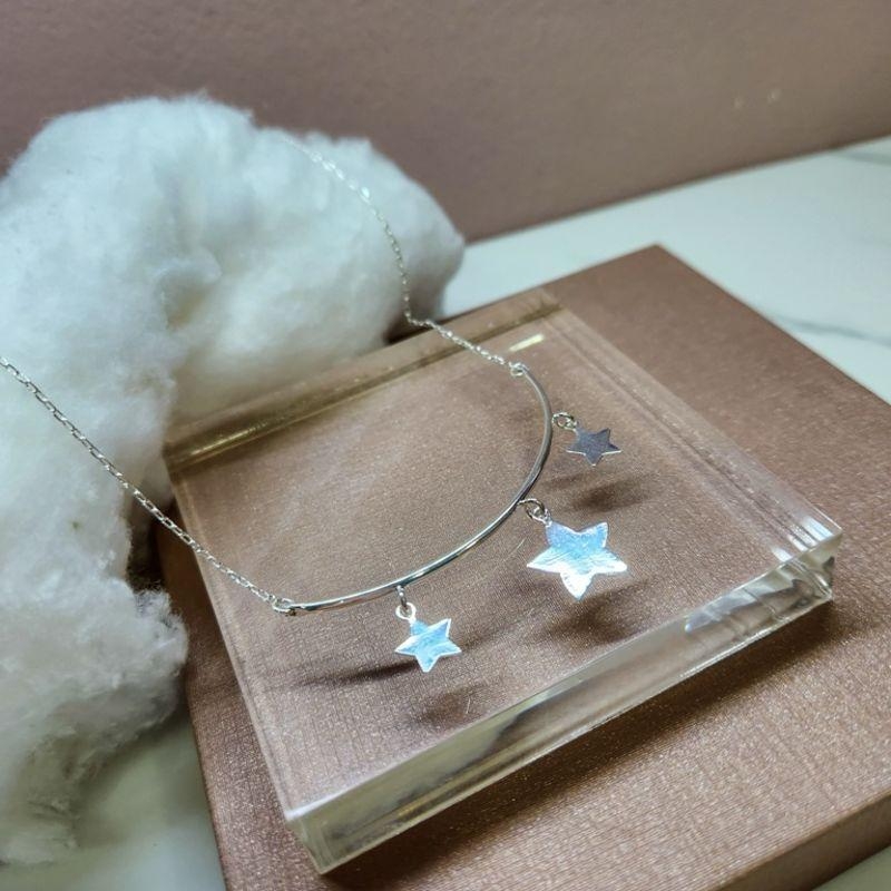 COLAR PRATA FIO 3 ESTRELAS