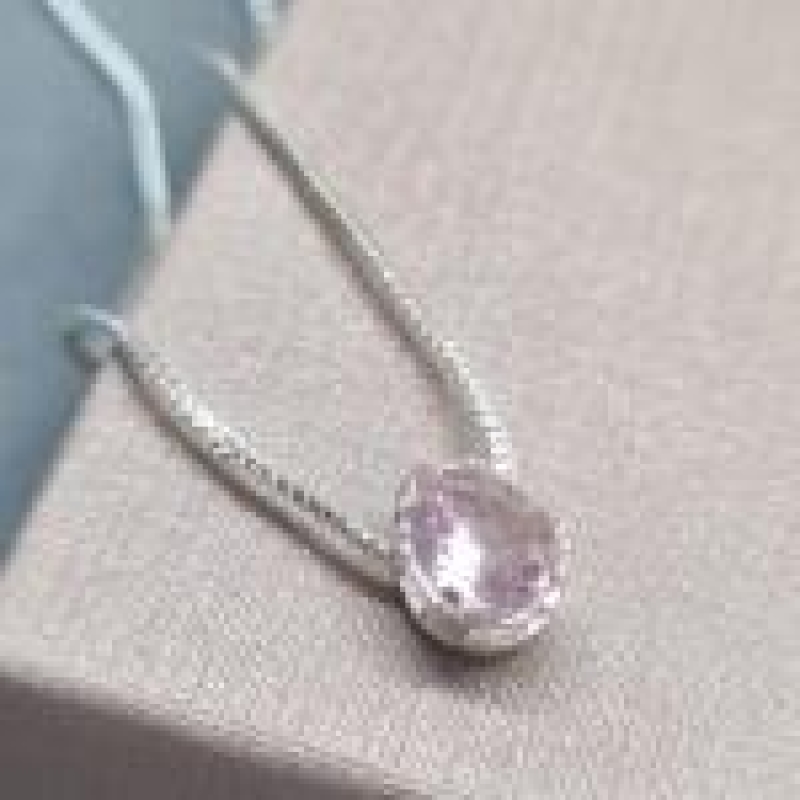 COLAR PRATA GOTINHA ROSINHA