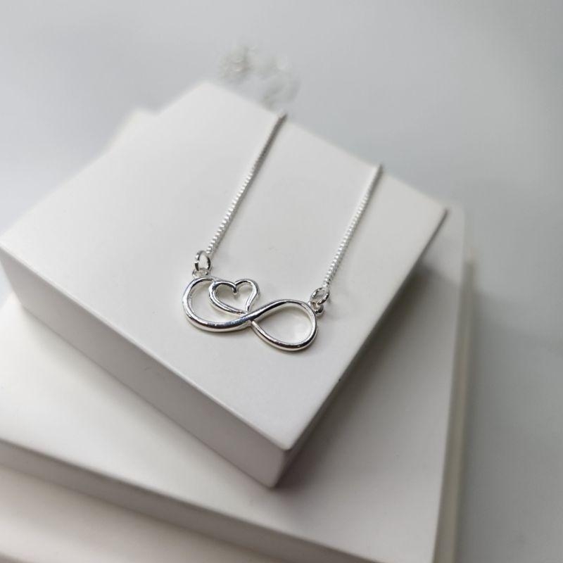 COLAR PRATA INFINITO CORAÇÃO