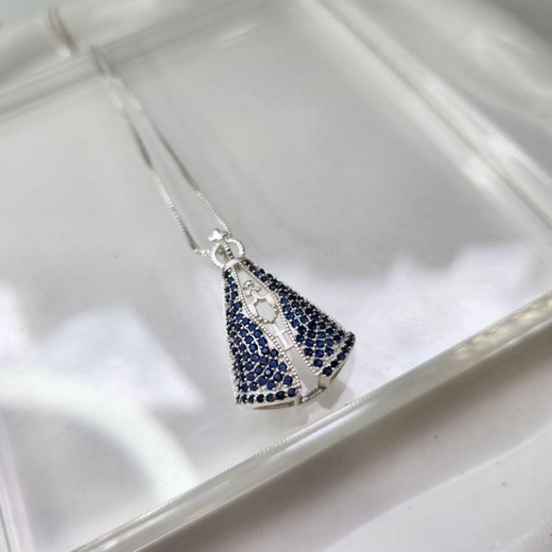 COLAR PRATA NOSSA SENHORA LUXO AZUL