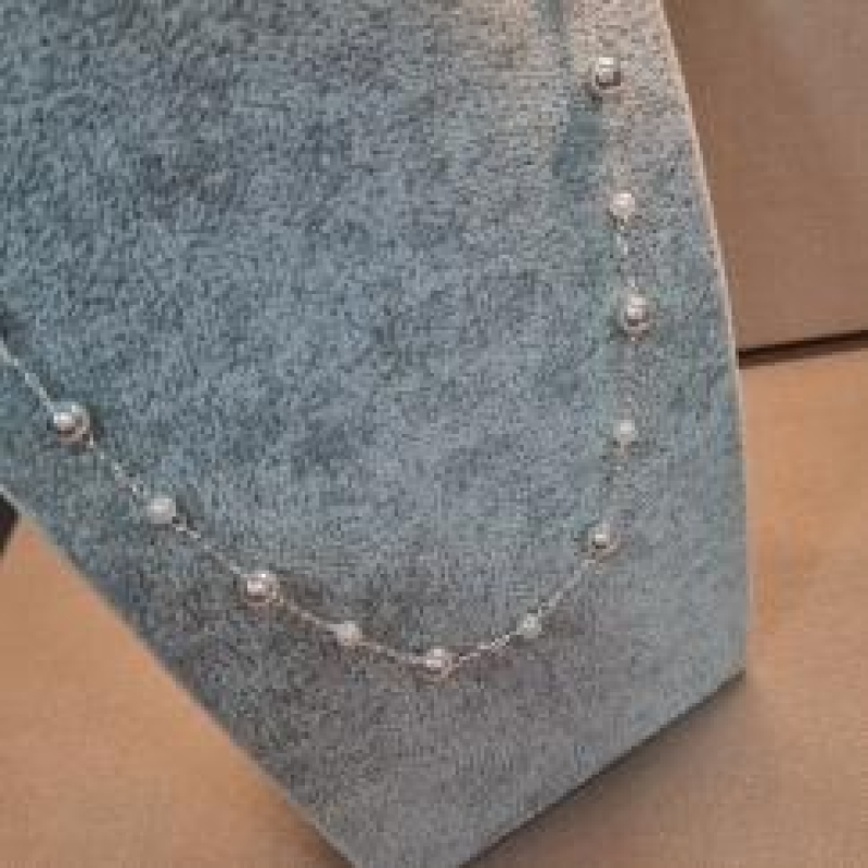 COLAR PRATA PÉROLA BOLA