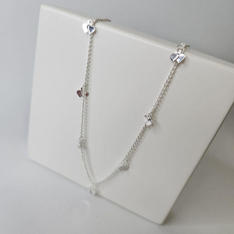 COLAR PRATA PINGENTINHOS DE CORAÇÃO