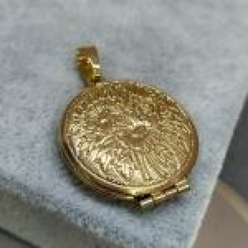 PINGENTE OURO RELICÁRIO REDONDO