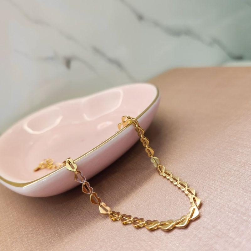 PULSEIRA OURO CORAÇÕES TRAÇO