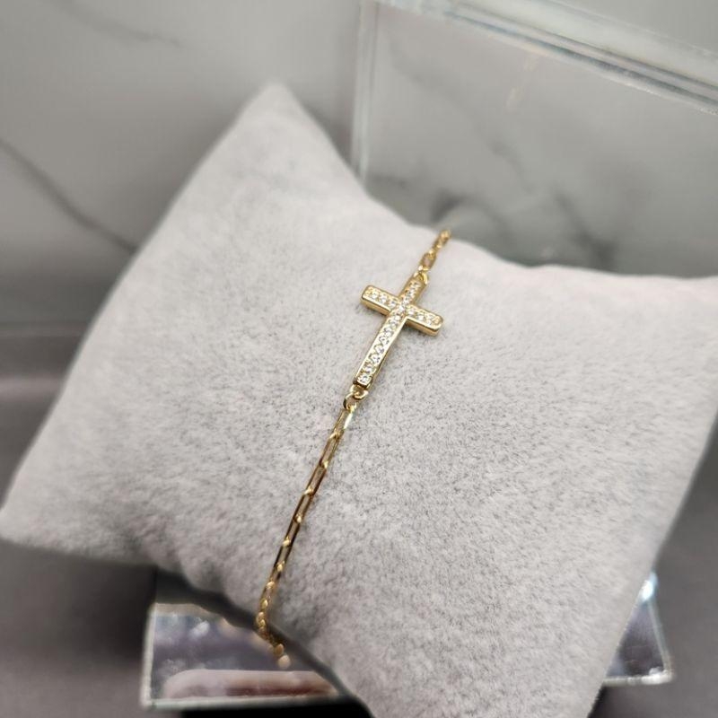 PULSEIRA OURO ENTREMEIO CRUZ